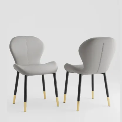 Modern Wingback Faux Leather Upholstered Dining Chair Image - 23