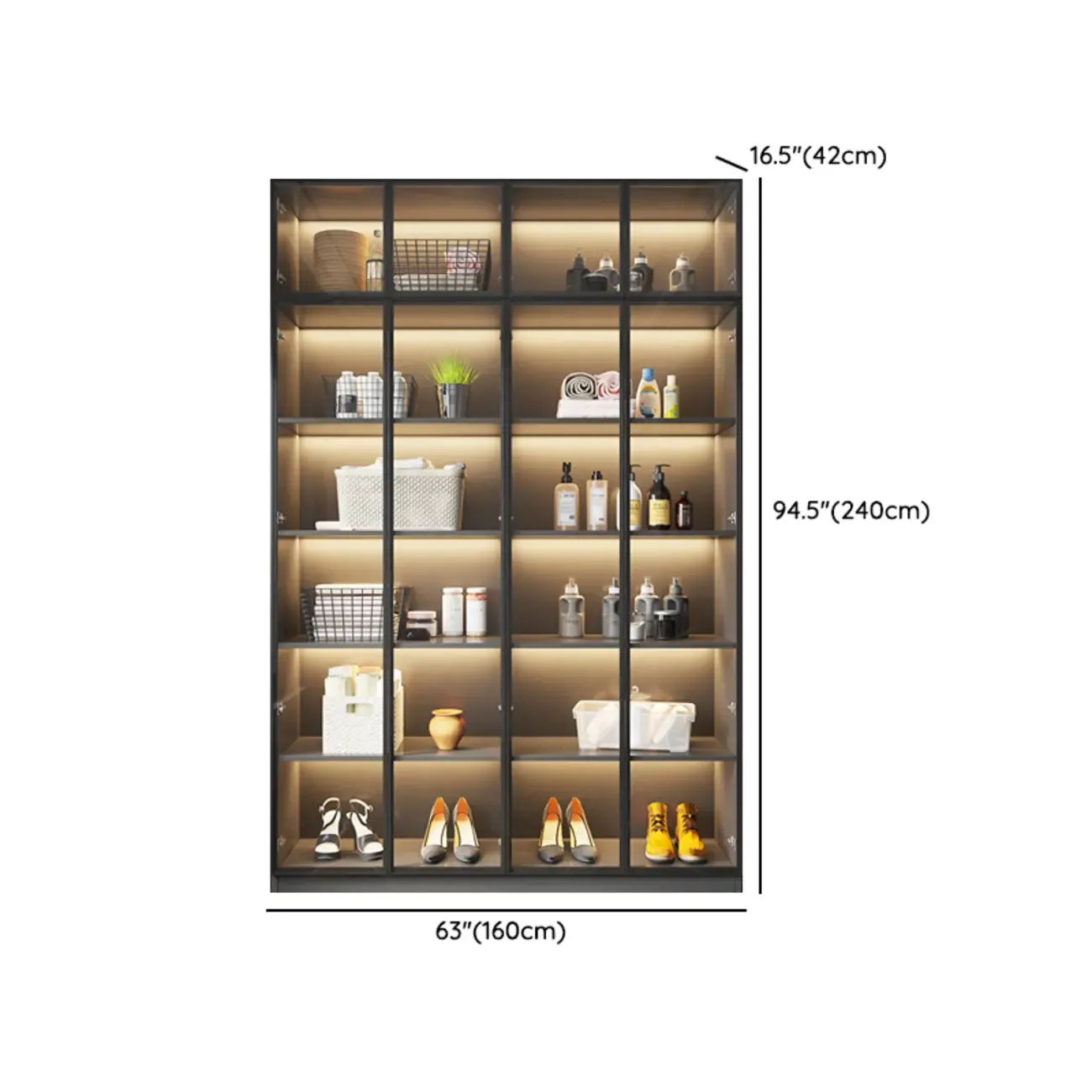 Modern Display Cabinet with Adjustable Shelves for Living Room Image - 18