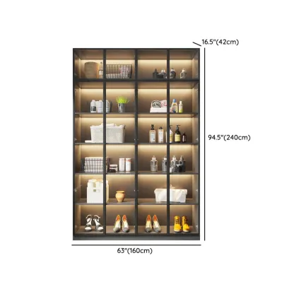Modern Display Cabinet with Adjustable Shelves for Living Room Image - 18