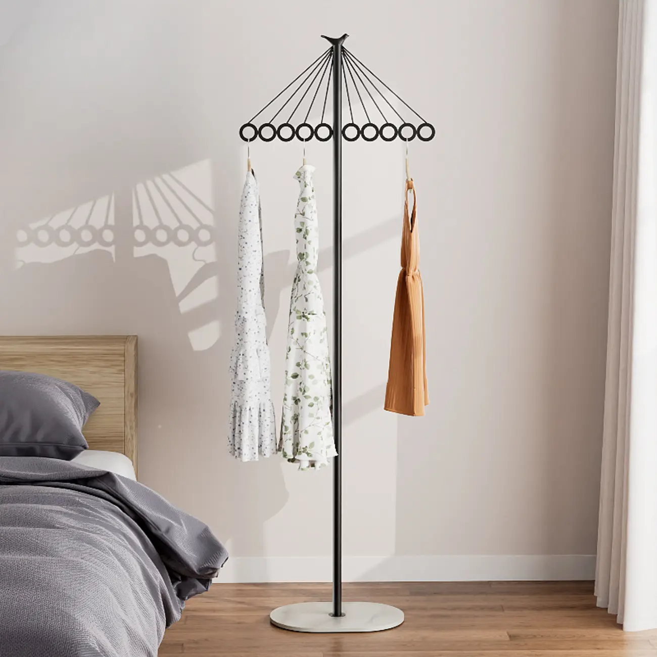 Modern Metal Coat Rack with Stand for Small Spaces Image - 11 | homeyfad