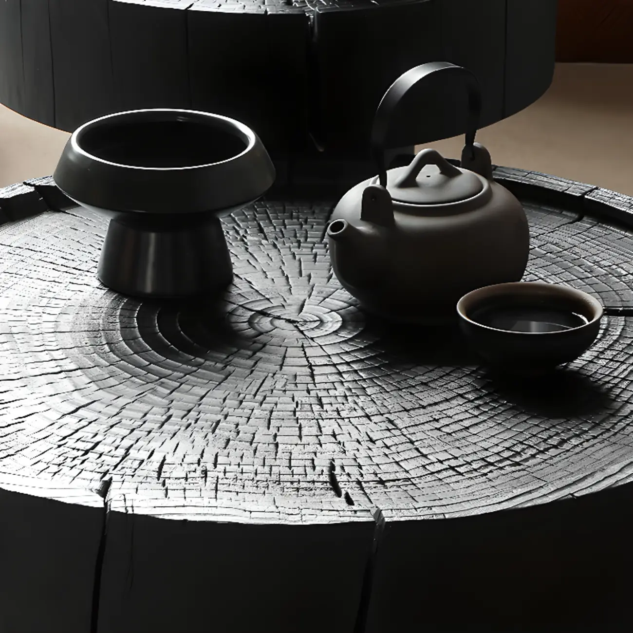 Modern Minimalist Wood Black Coffee Table with Tray Top  Image - 10 | homeyfad