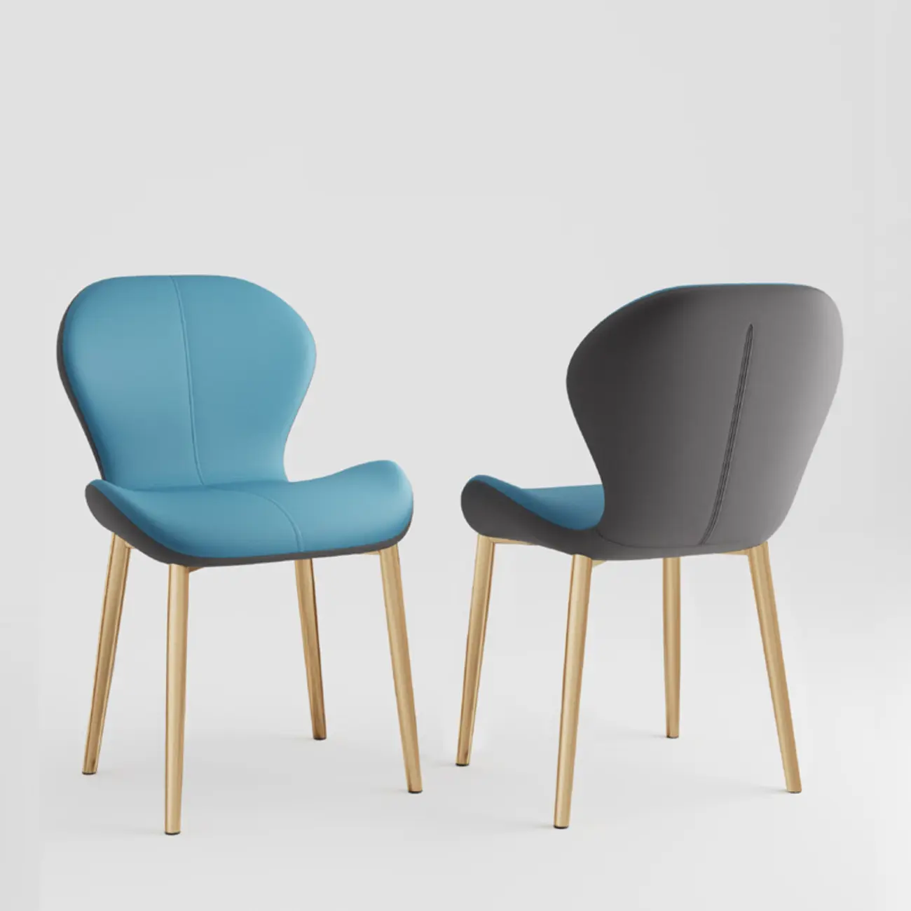 Modern Wingback Faux Leather Upholstered Dining Chair Image - 24 | homeyfad