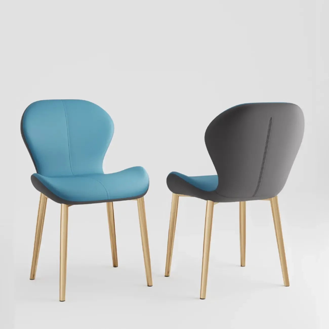 Modern Wingback Faux Leather Upholstered Dining Chair Image - 24