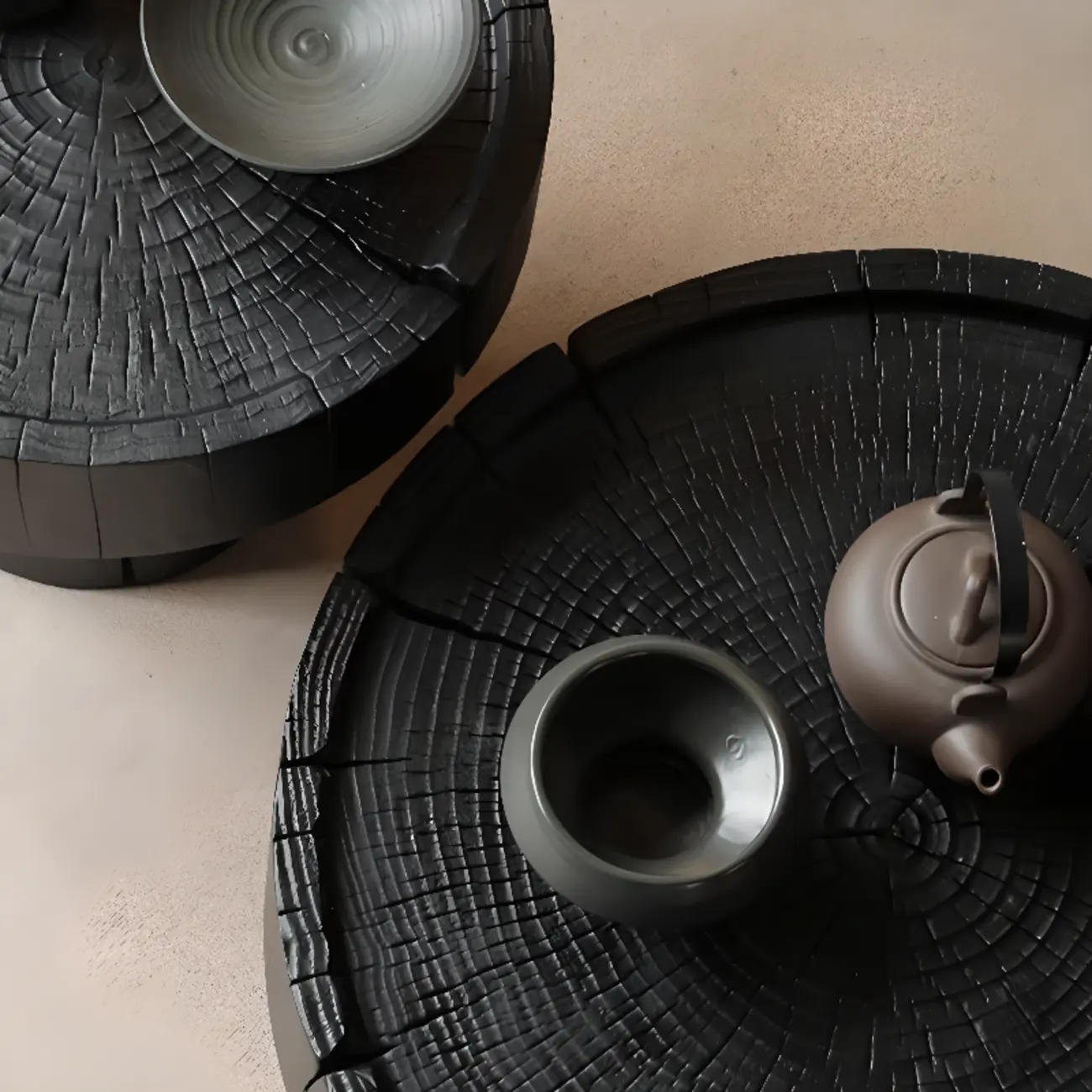 Modern Minimalist Wood Black Coffee Table with Tray Top  Image - 11 | homeyfad