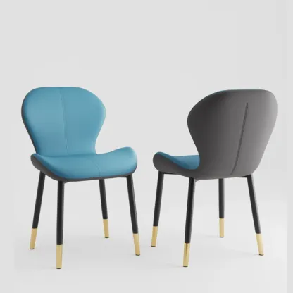 Modern Wingback Faux Leather Upholstered Dining Chair Image - 25