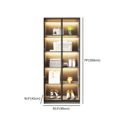 Modern Display Cabinet with Adjustable Shelves for Living Room Image - 21