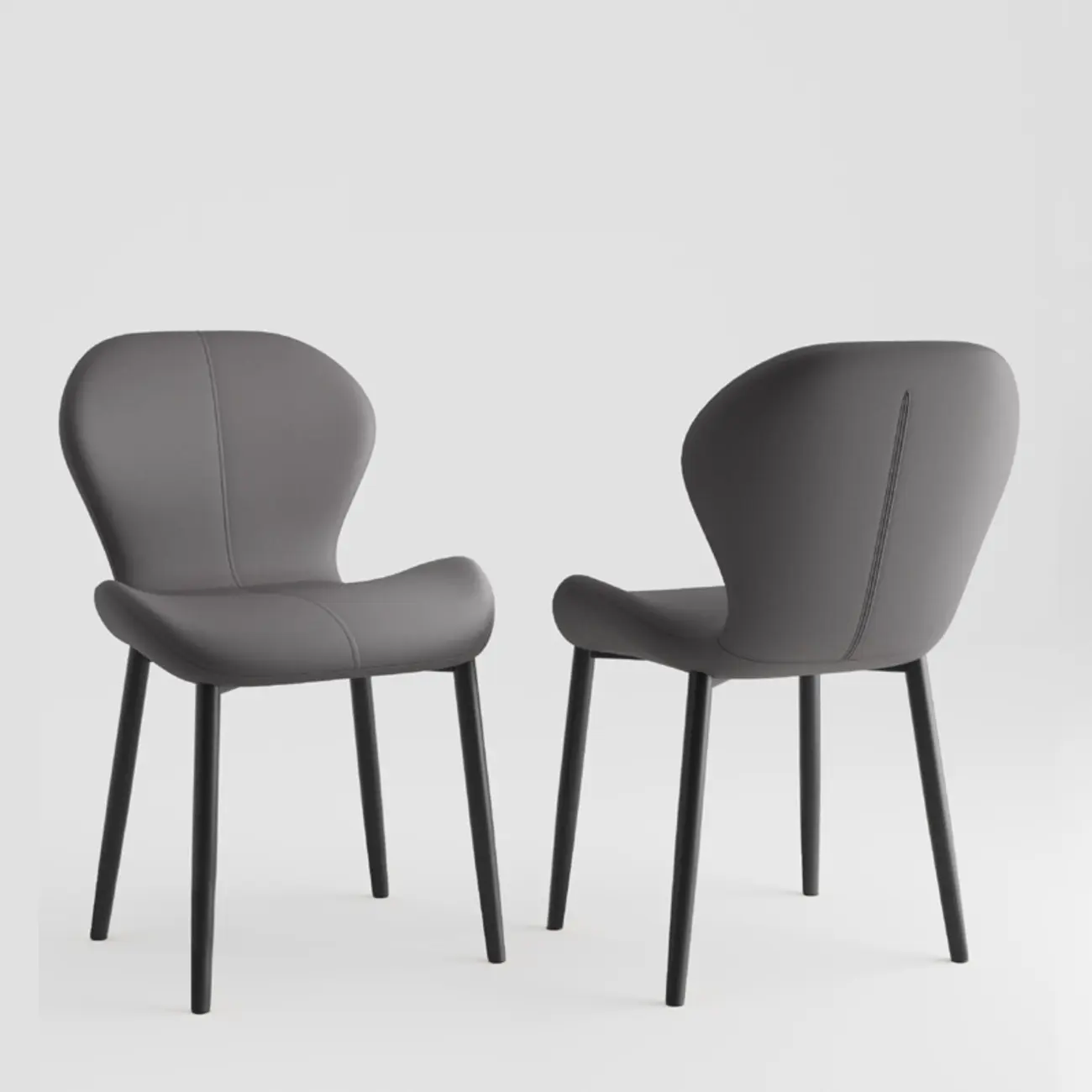 Modern Wingback Faux Leather Upholstered Dining Chair Image - 26 | homeyfad