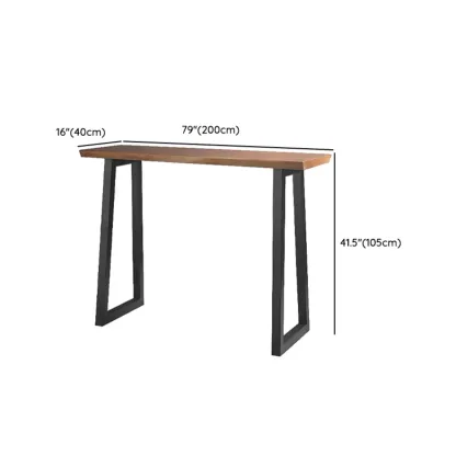 Rustic Wood Bar Table with Double Pedestal for Home Gatherings Image - 17