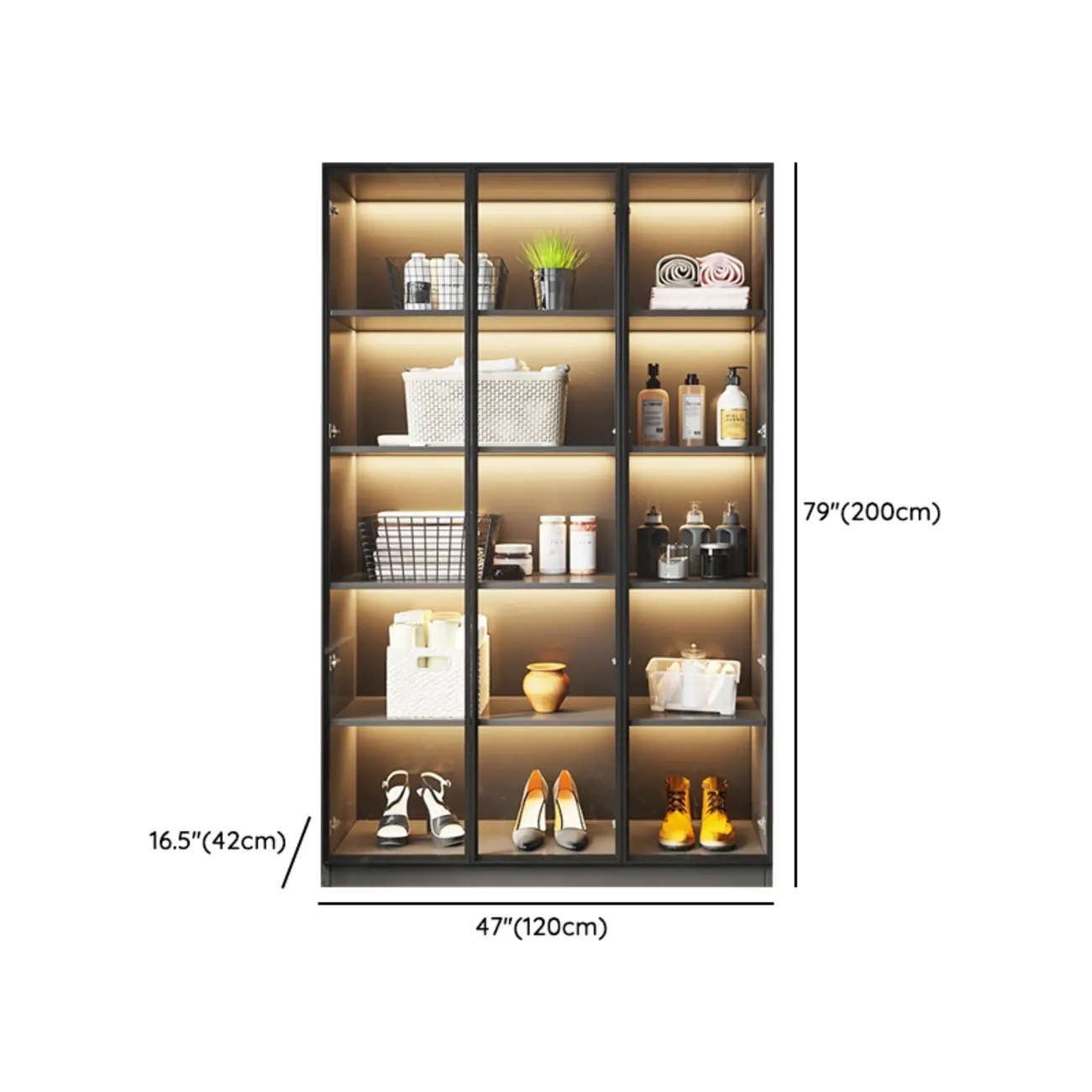 Modern Display Cabinet with Adjustable Shelves for Living Room Image - 23 | homeyfad