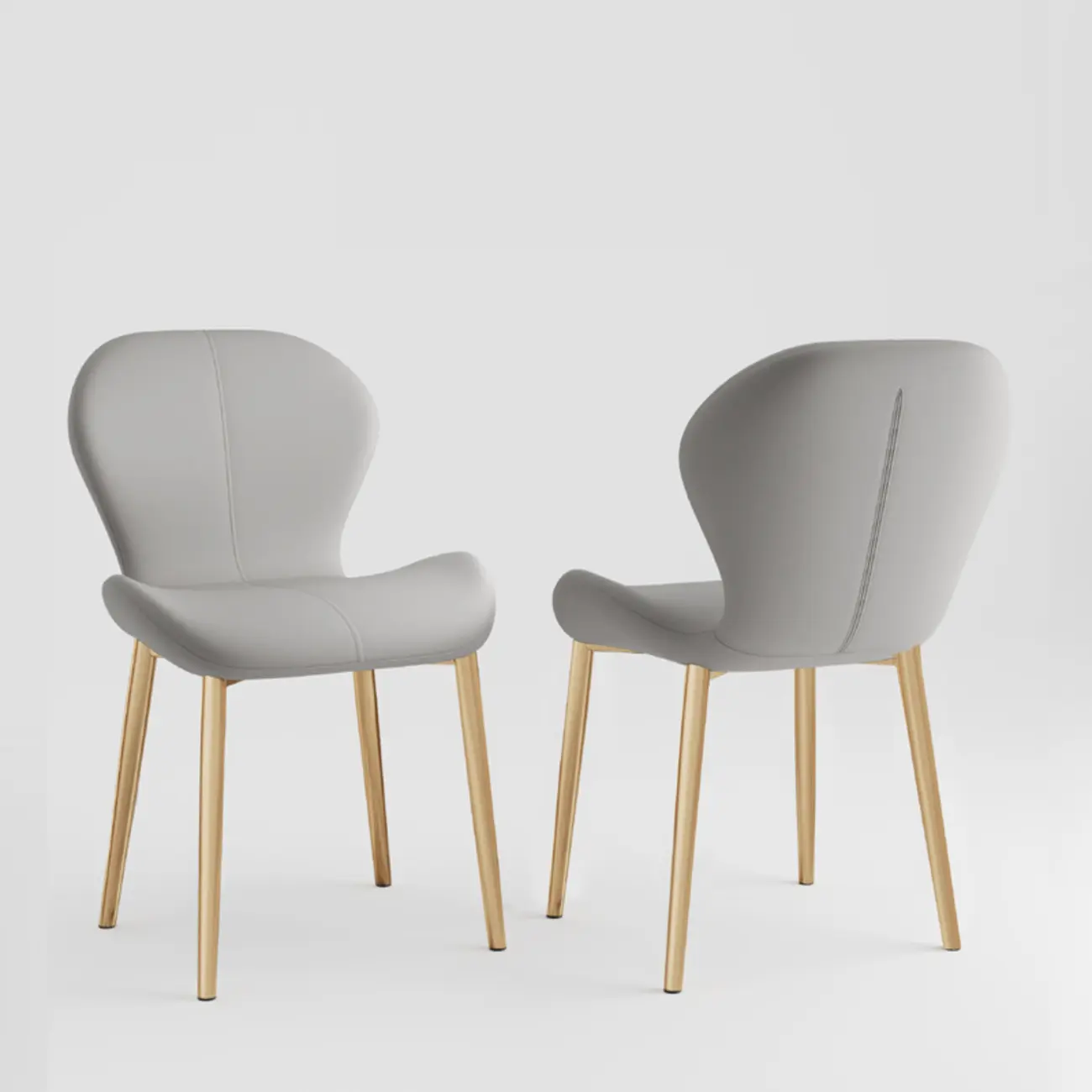 Modern Wingback Faux Leather Upholstered Dining Chair Image - 28 | homeyfad