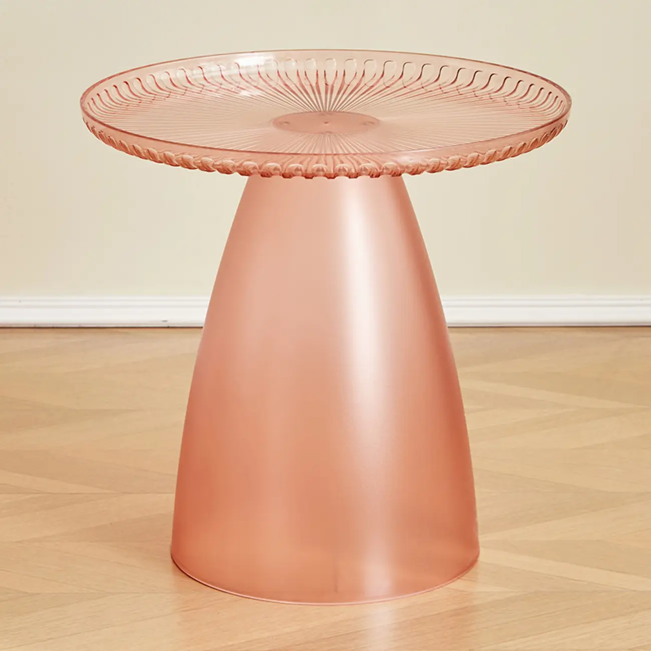 White Stylish Plastic Round End Table for Living Room Image - 4 | homeyfad