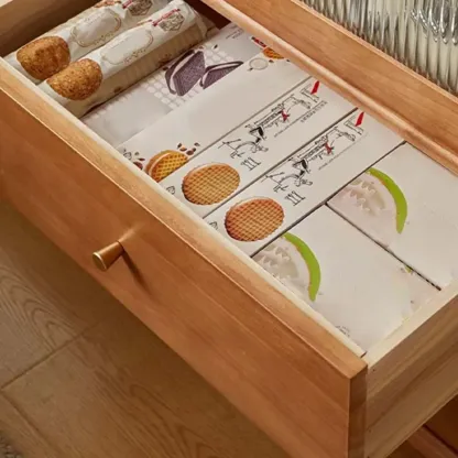 Rustic Wooden Floor Display Cabinet with Open Storage for Kitchen Image - 3