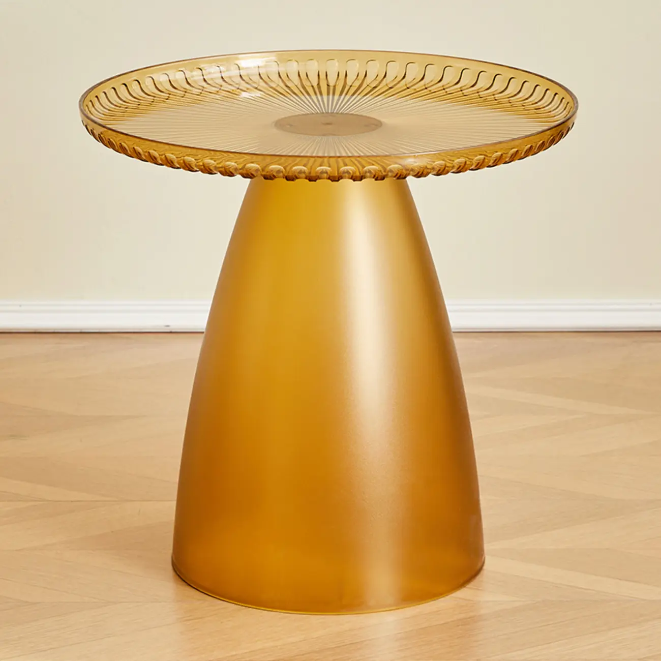 White Stylish Plastic Round End Table for Living Room Image - 5 | homeyfad