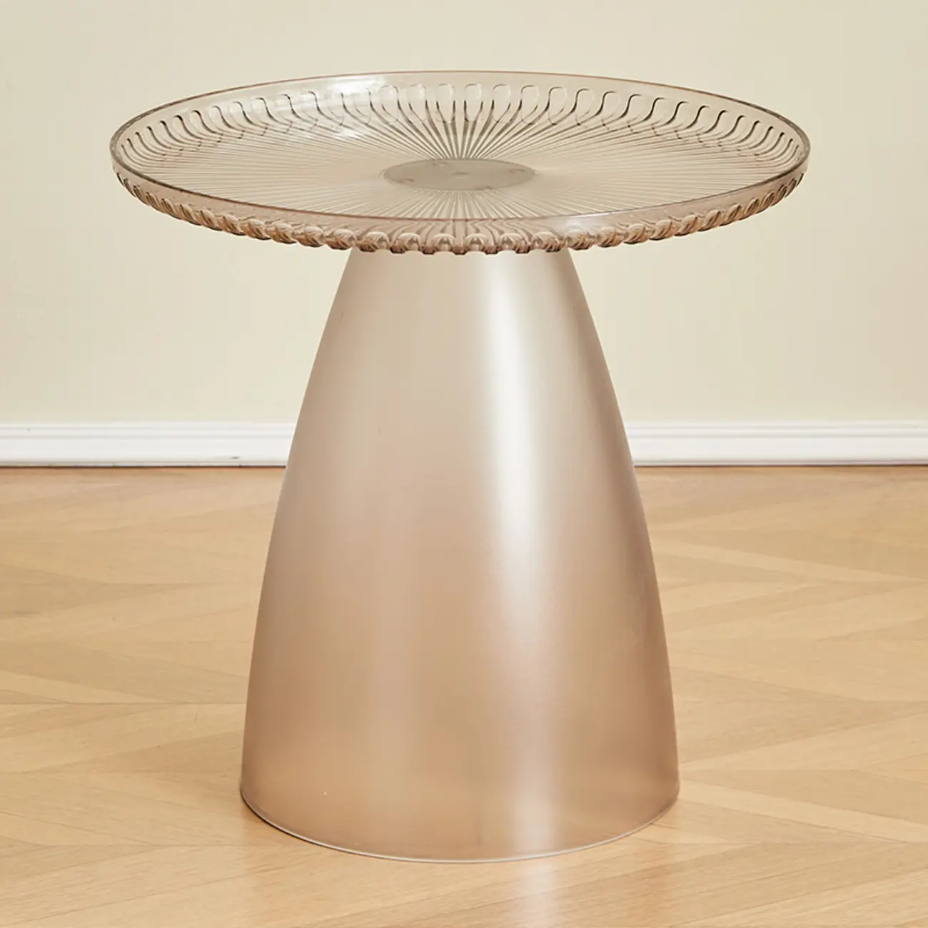 White Stylish Plastic Round End Table for Living Room Image - 6 | homeyfad
