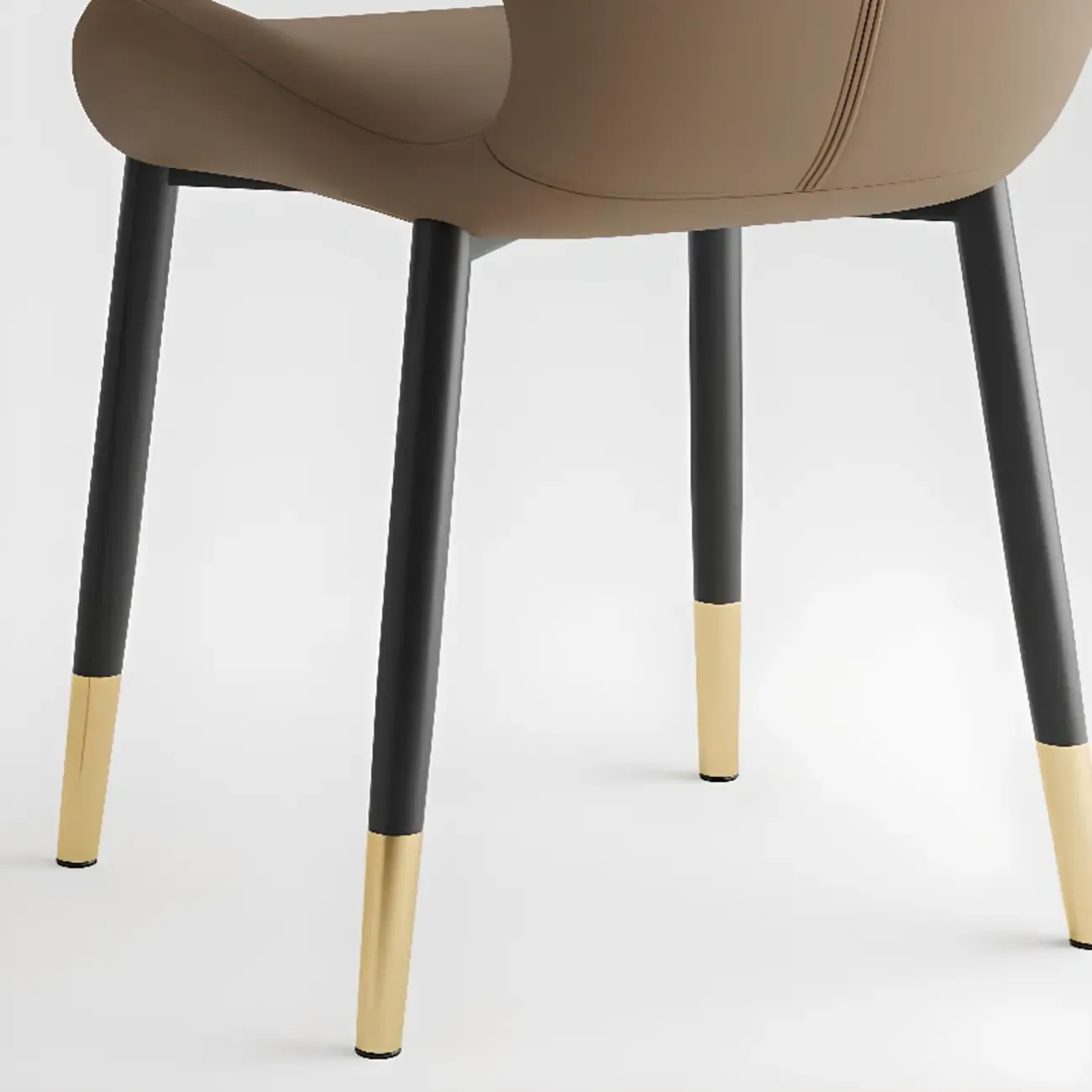 Modern Wingback Faux Leather Upholstered Dining Chair Image - 31