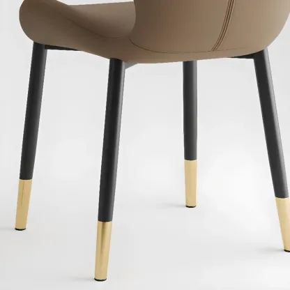 Modern Wingback Faux Leather Upholstered Dining Chair Image - 31