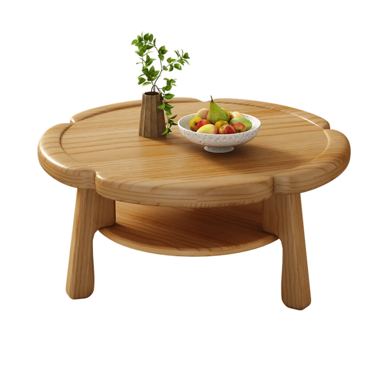 Irregular Cute Wooden Coffee Table with Storage for Living Room  Image - 3 | homeyfad