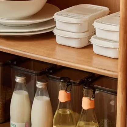 Rustic Wooden Floor Display Cabinet with Open Storage for Kitchen Image - 7