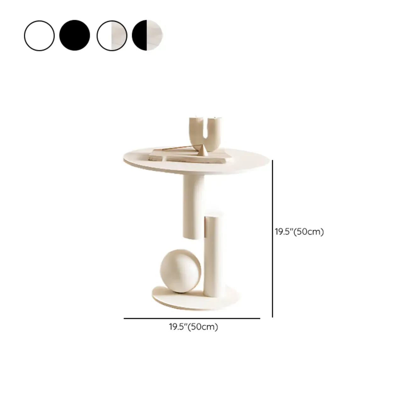Modern White Stone Top Coffee Table with Scratch Resistant  Image - 18