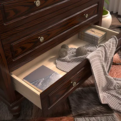 Modern Dark Wood Lingerie Chest with Elegant Design Image - 8