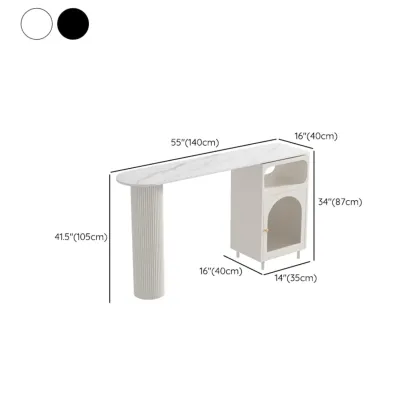 Modern White Bar Table for 2 with Double Pedestal for Living Room Image - 10