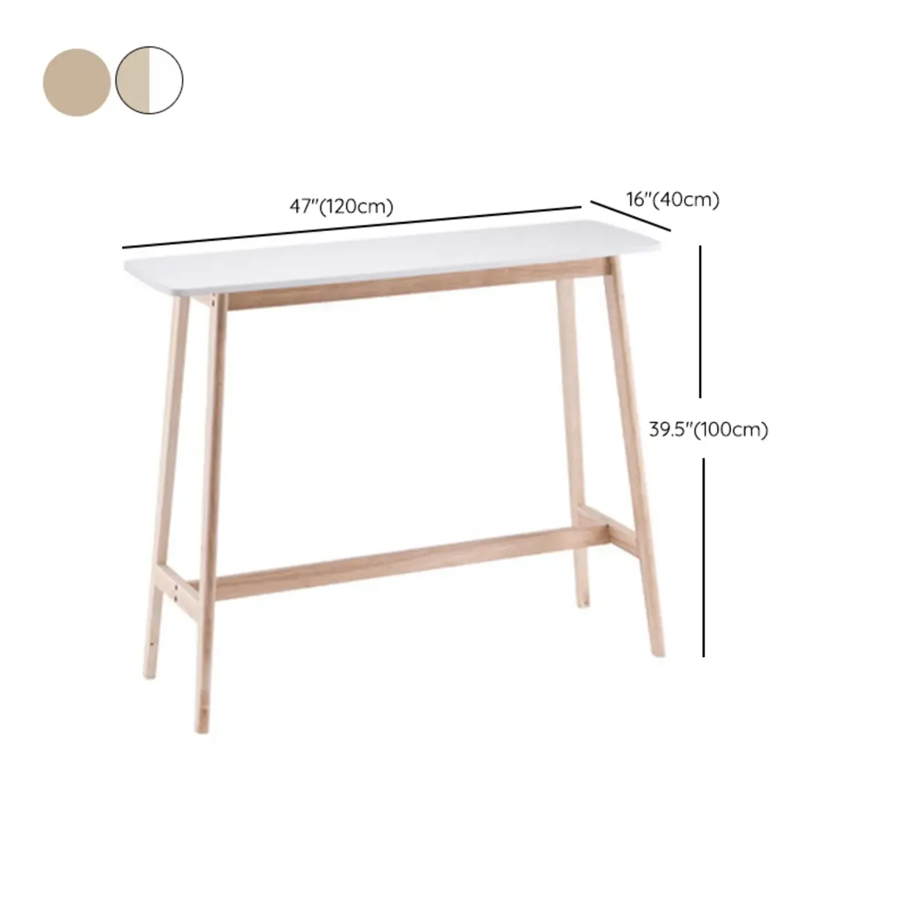 Nordic Wooden Rectangle Bar Table with Footresst for Living Room Image - 22