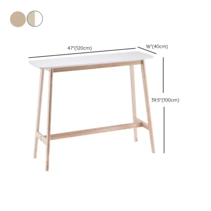 Nordic Wooden Rectangle Bar Table with Footresst for Living Room Image - 22
