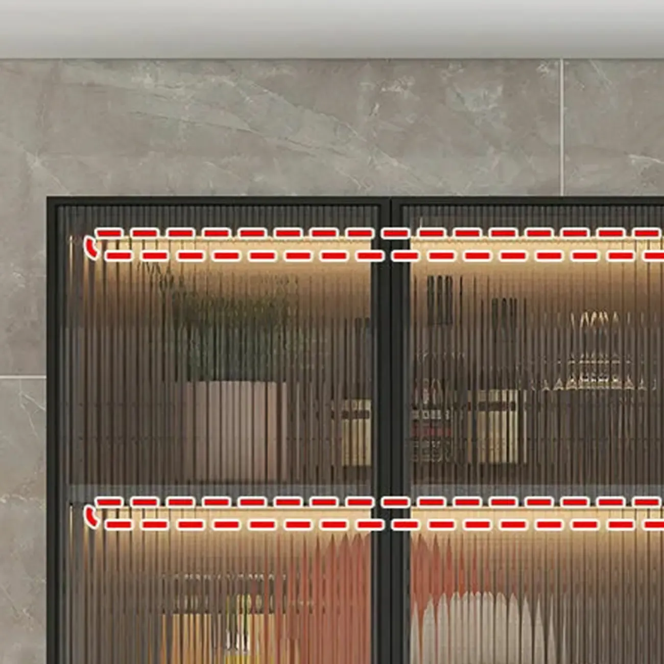 Modern Wood Wall-Mounted Display Cabinet with Glass Image - 15