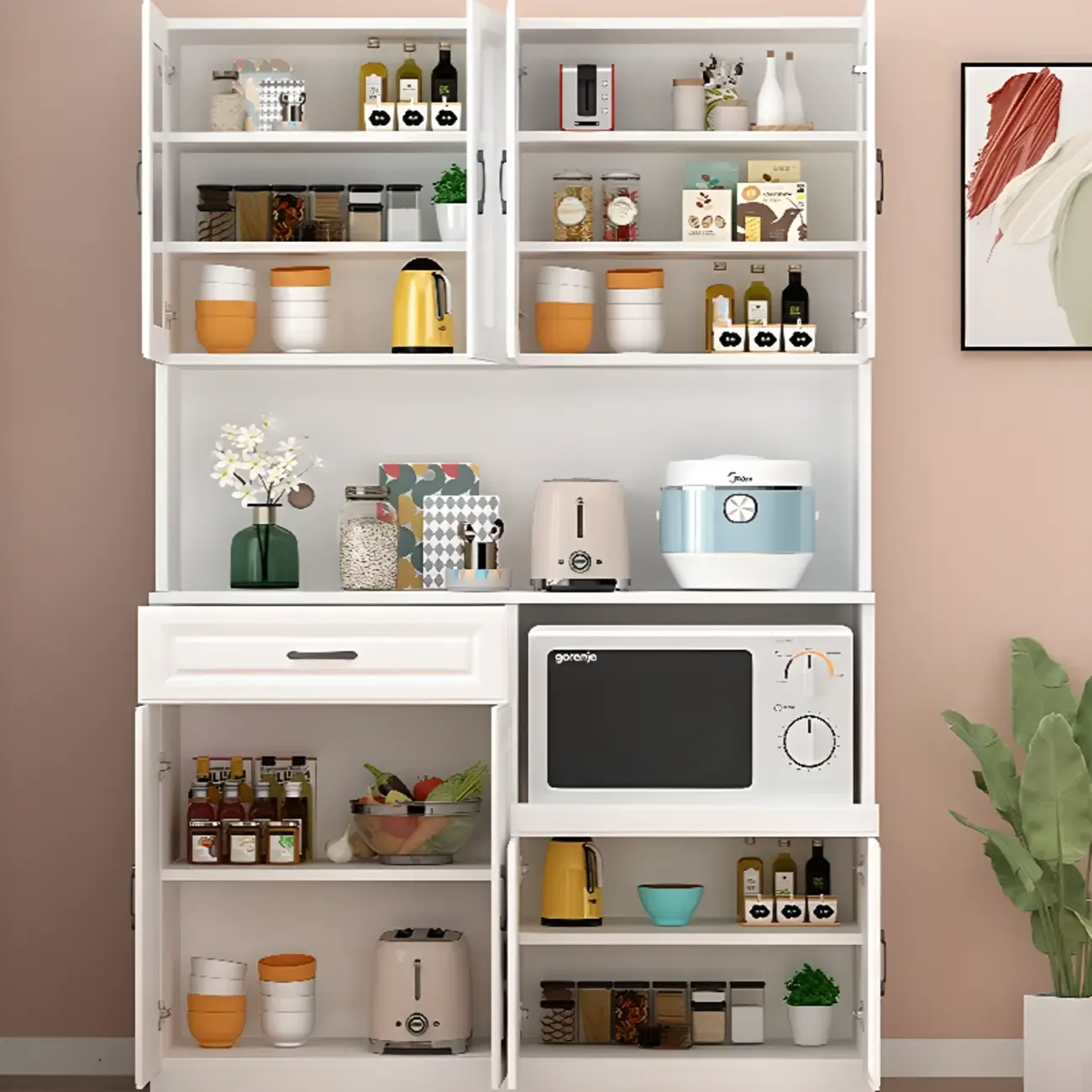 Childlike wooden Display Cabinets for Kitchen Image - 2