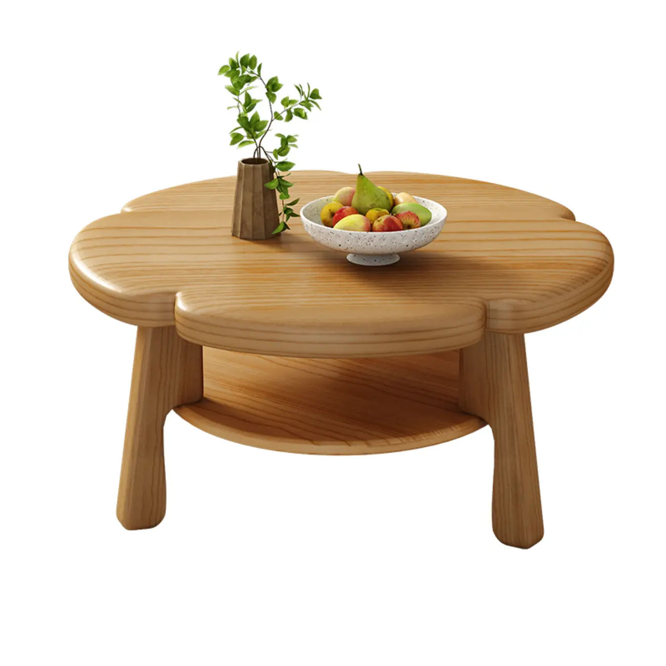 Irregular Cute Wooden Coffee Table with Storage for Living Room  Image - 9 | homeyfad