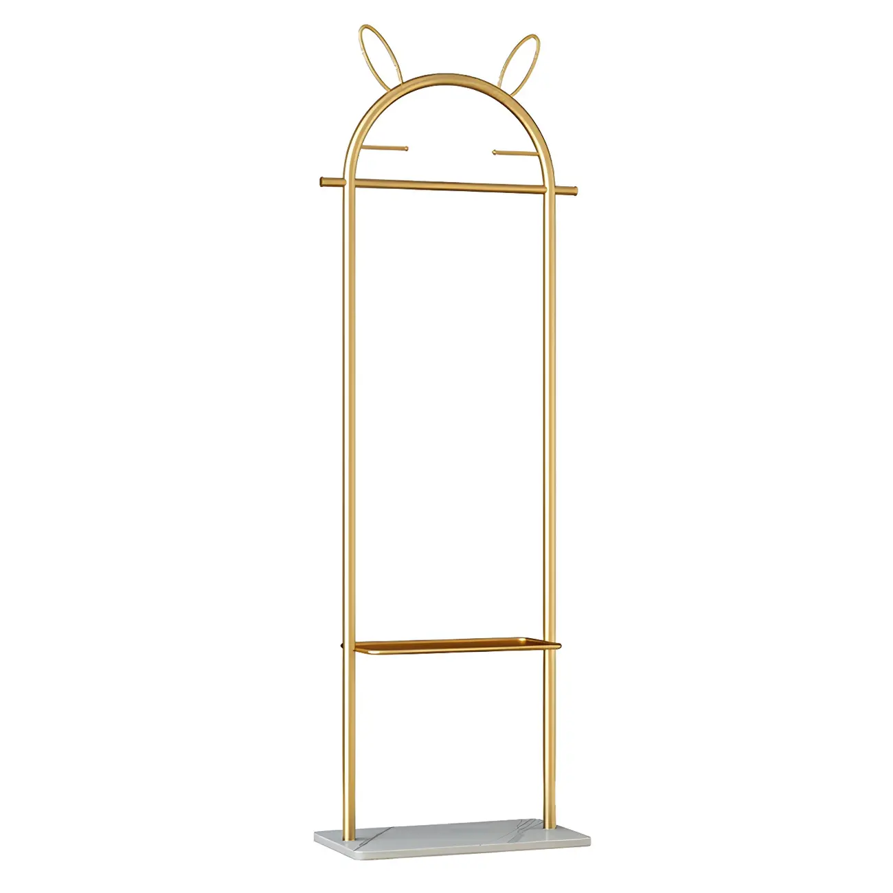 Modern Metal Coat Rack with Hooks & Shelf Image - 2 | homeyfad