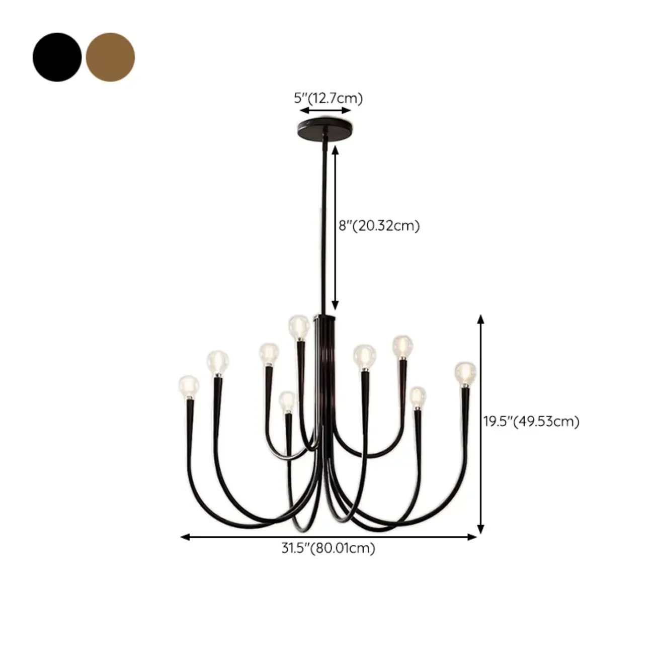 Mid-Century Branch Ceiling Chandelier with Adjustable Height Image - 14