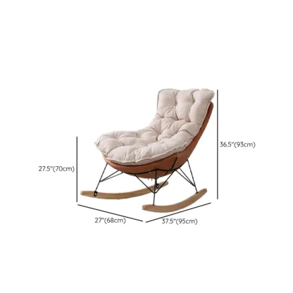 Cotton Upholstered Rocking Chair with Removable Cushions Image - 26