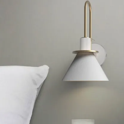 Modern 1-Light Cone Bath Vanity Light with Iron Shade Image - 2