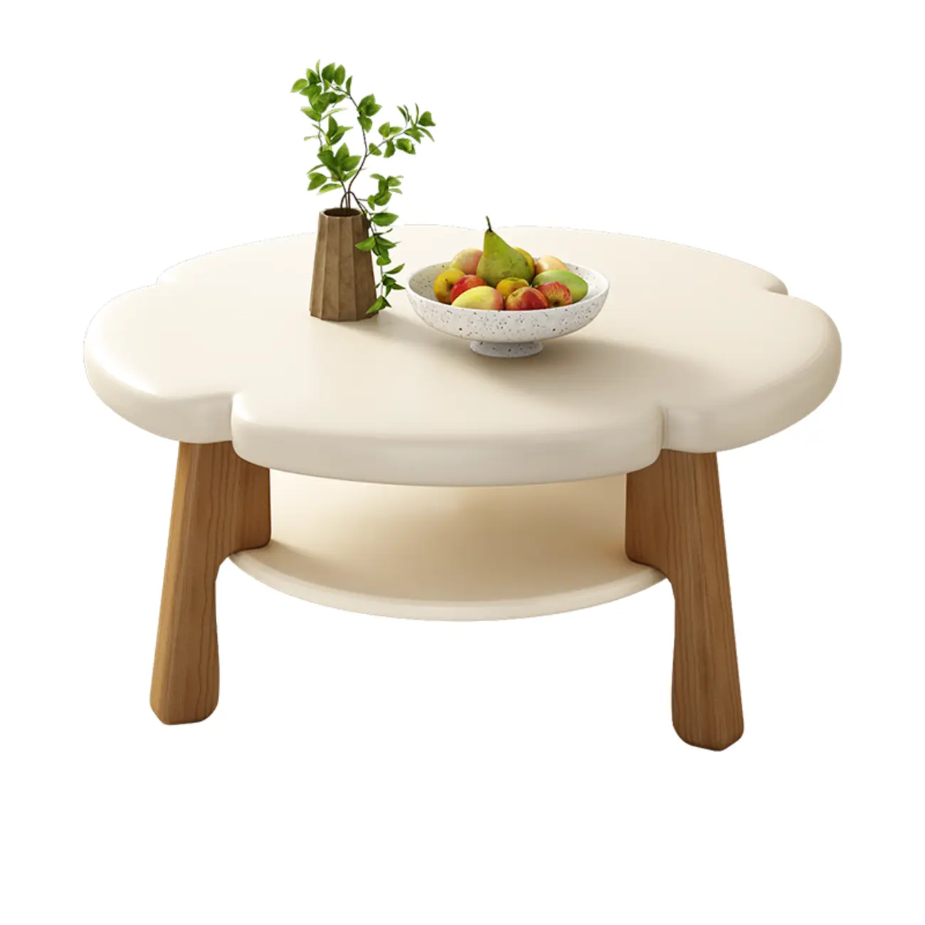 Irregular Cute Wooden Coffee Table with Storage for Living Room  Image - 11 | homeyfad