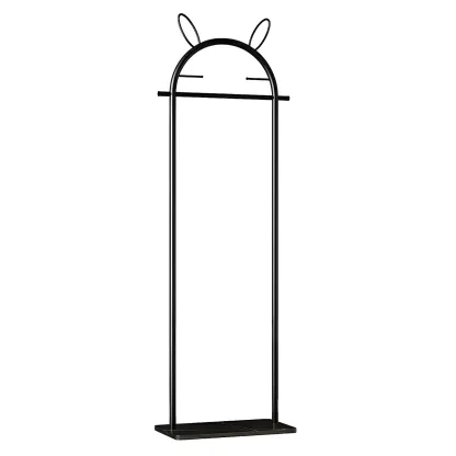 Modern Metal Coat Rack with Hooks & Shelf Image - 4