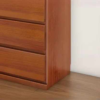 Modern Wood Dresser Light Walnut with 6-Drawers Storage Image - 17