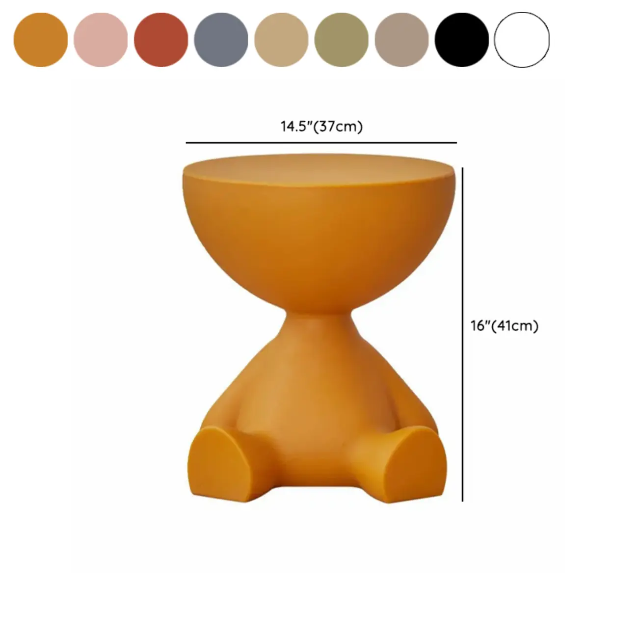 White Stylish Plastic Round End Table for Living Room #size | homeyfad