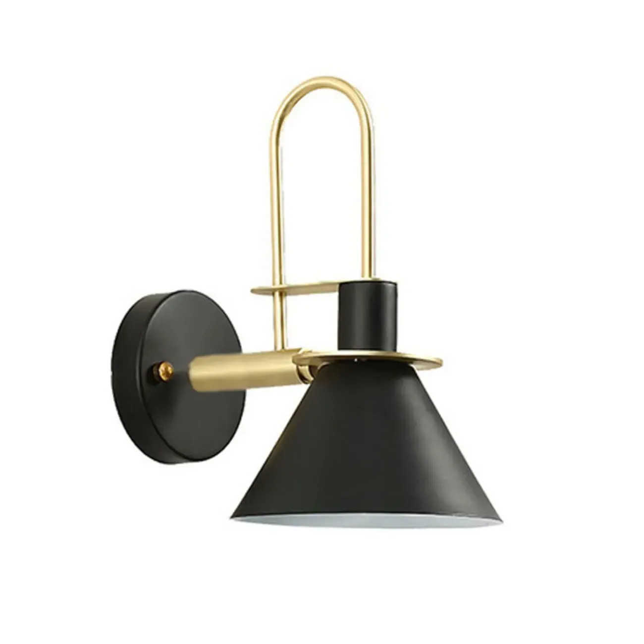 Modern 1-Light Cone Bath Vanity Light with Iron Shade Image - 5