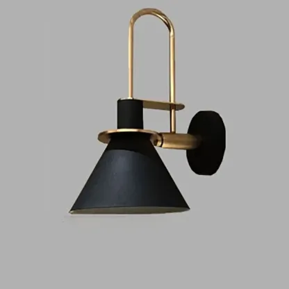 Modern 1-Light Cone Bath Vanity Light with Iron Shade Image - 6