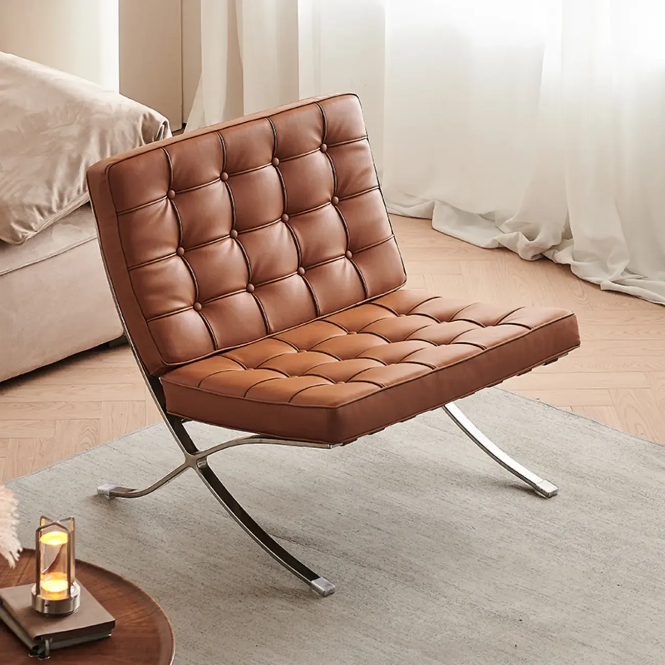 Modern Nappa Reclining Lounge Chair Image - 3