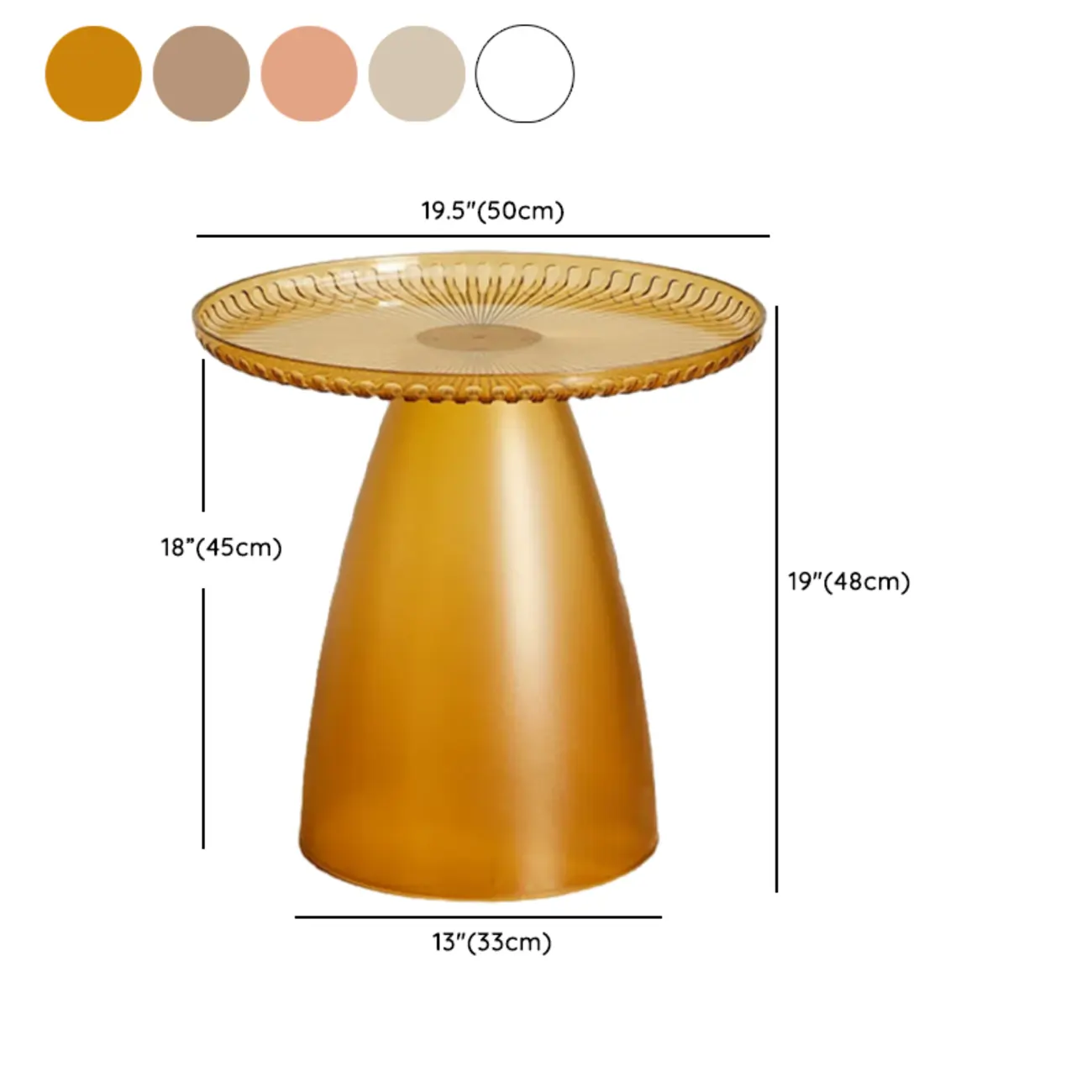 White Stylish Plastic Round End Table for Living Room Image - 20 | homeyfad