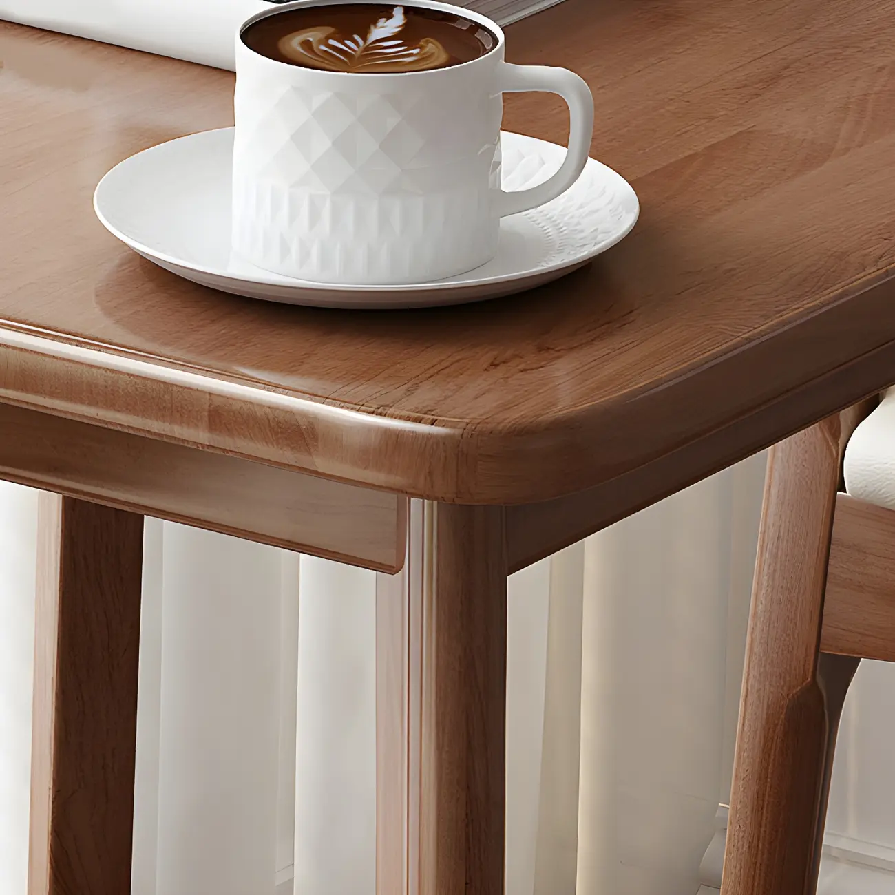 Modern Rubber Wood Square Bar Height Table Image - 8 | homeyfad