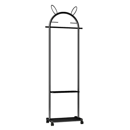 Modern Metal Coat Rack with Hooks & Shelf Image - 7