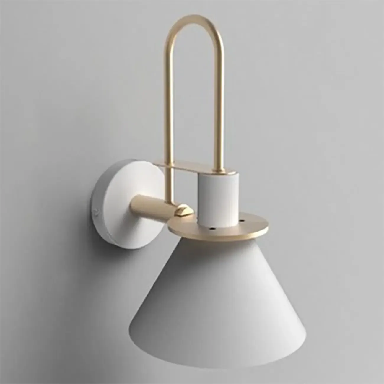 Modern 1-Light Cone Bath Vanity Light with Iron Shade Image - 8