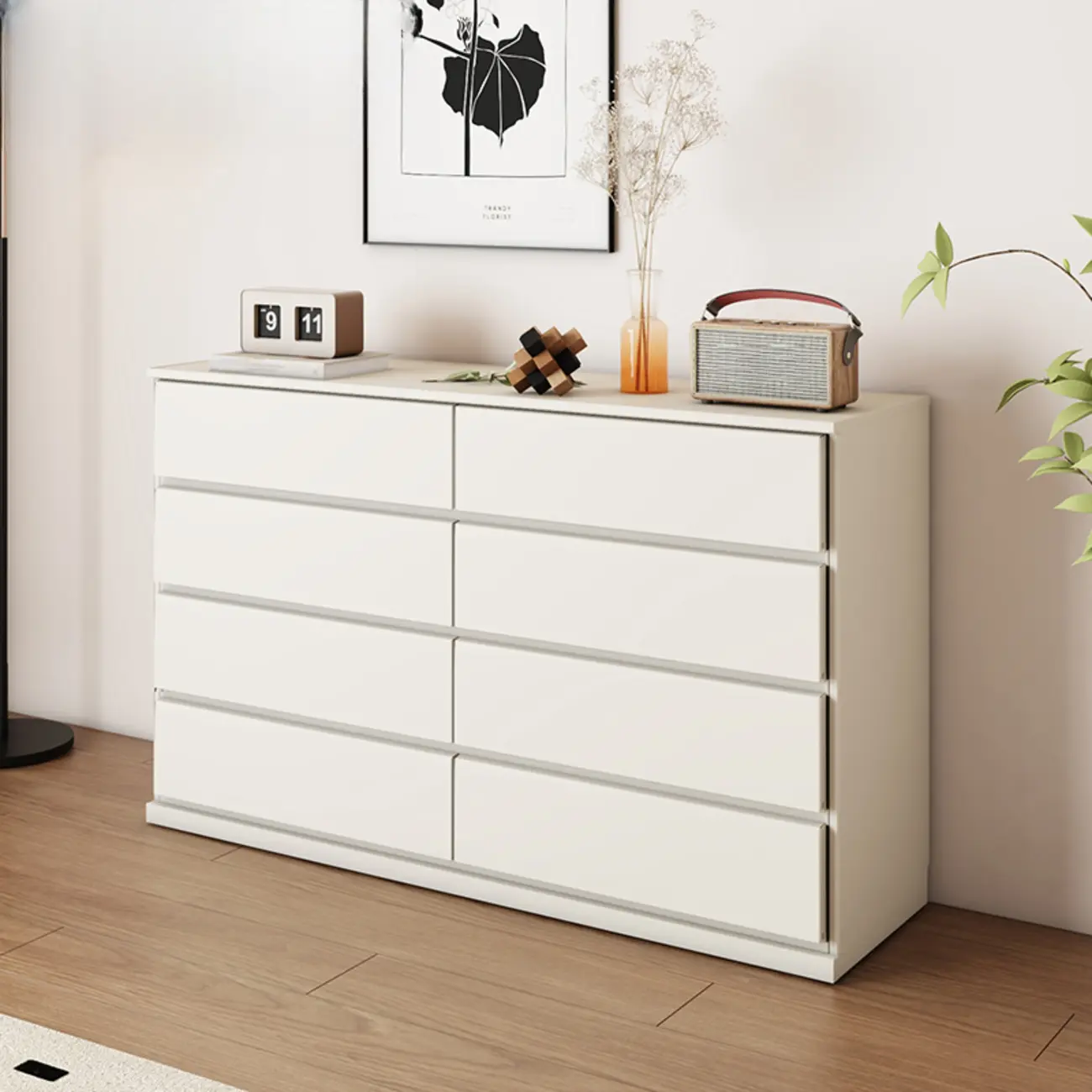 Modern Wood Dresser Light Walnut with 6-Drawers Storage Image - 20 | homeyfad