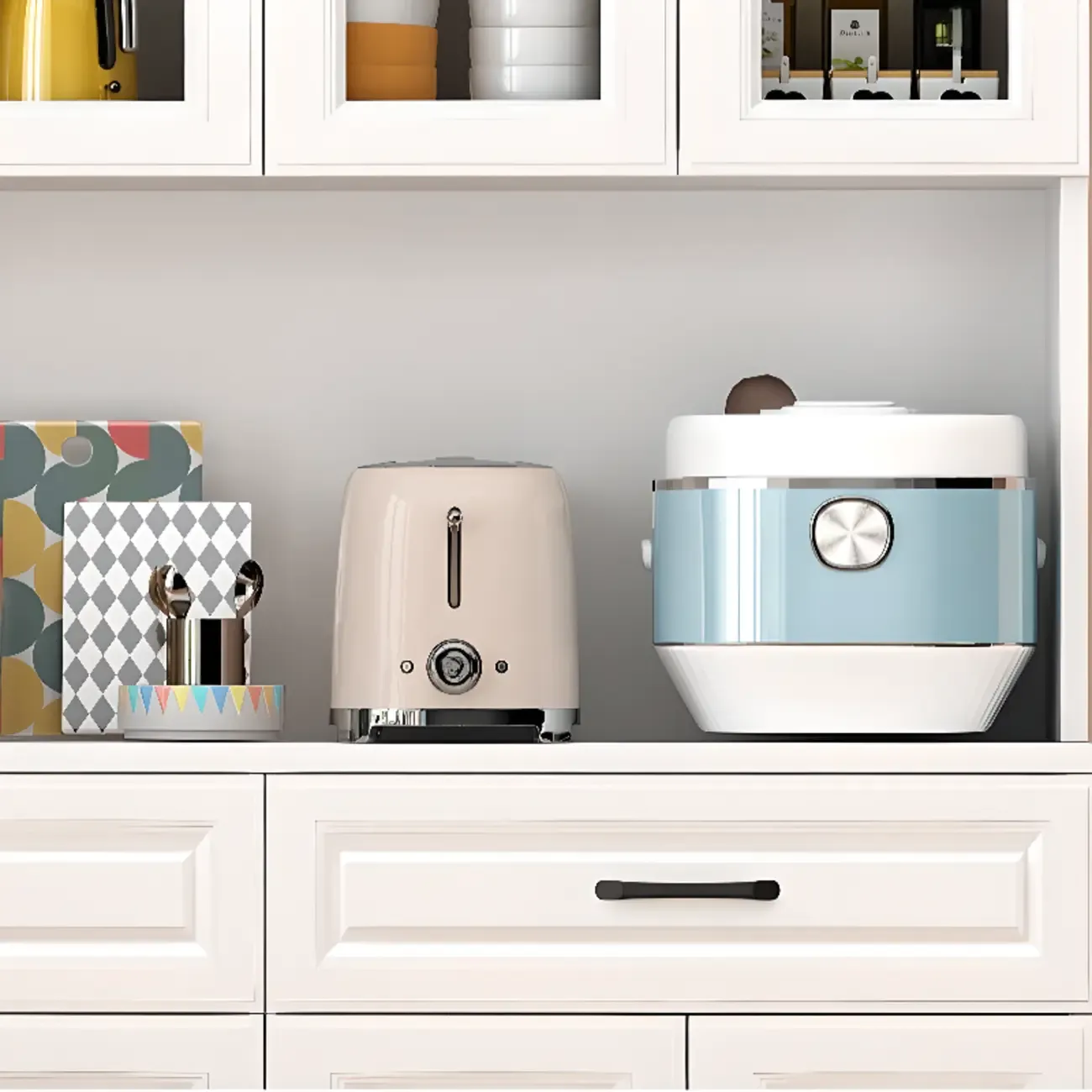 Childlike wooden Display Cabinets for Kitchen Image - 10