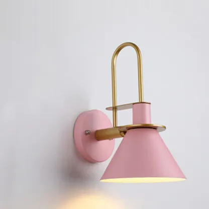 Modern 1-Light Cone Bath Vanity Light with Iron Shade Image - 9