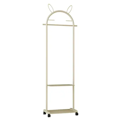 Modern Metal Coat Rack with Hooks & Shelf Image - 10