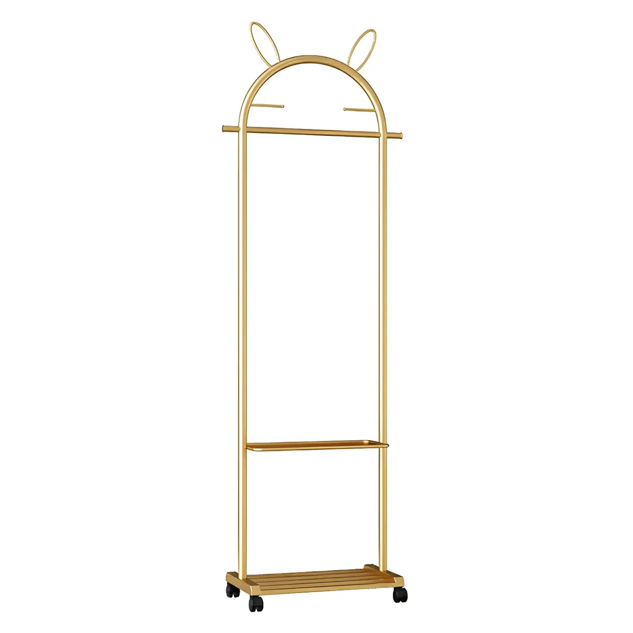 Modern Metal Coat Rack with Hooks & Shelf Image - 11